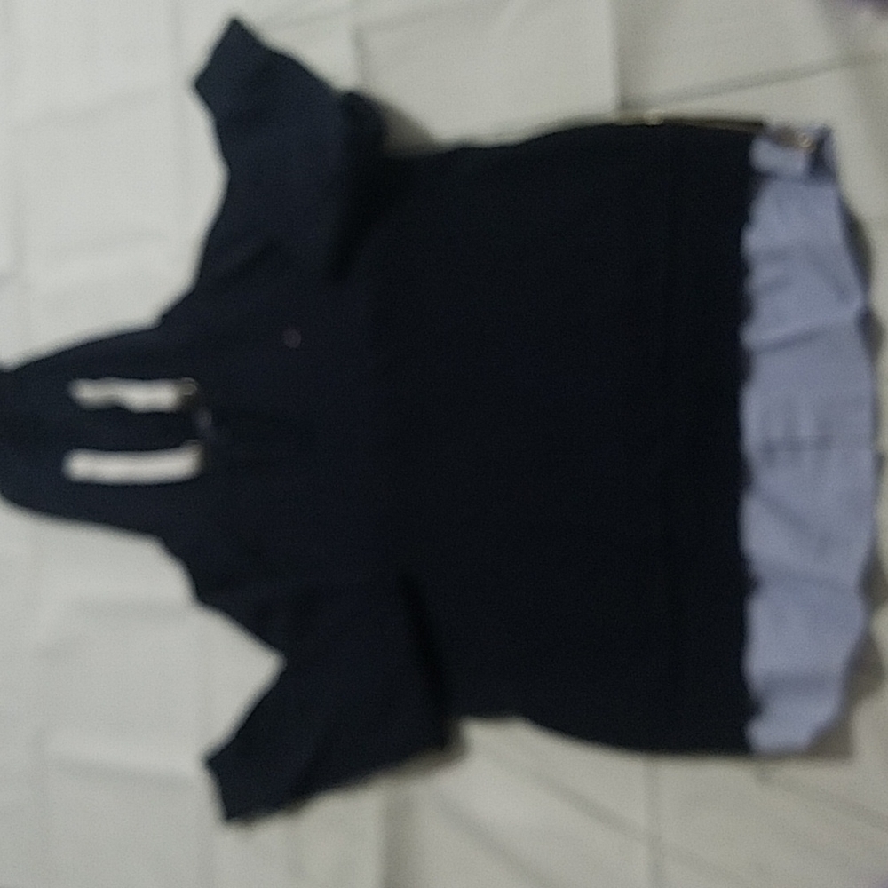 Girls medium navy blue Tommy Hilfiger hoodie with attached bottom blouse